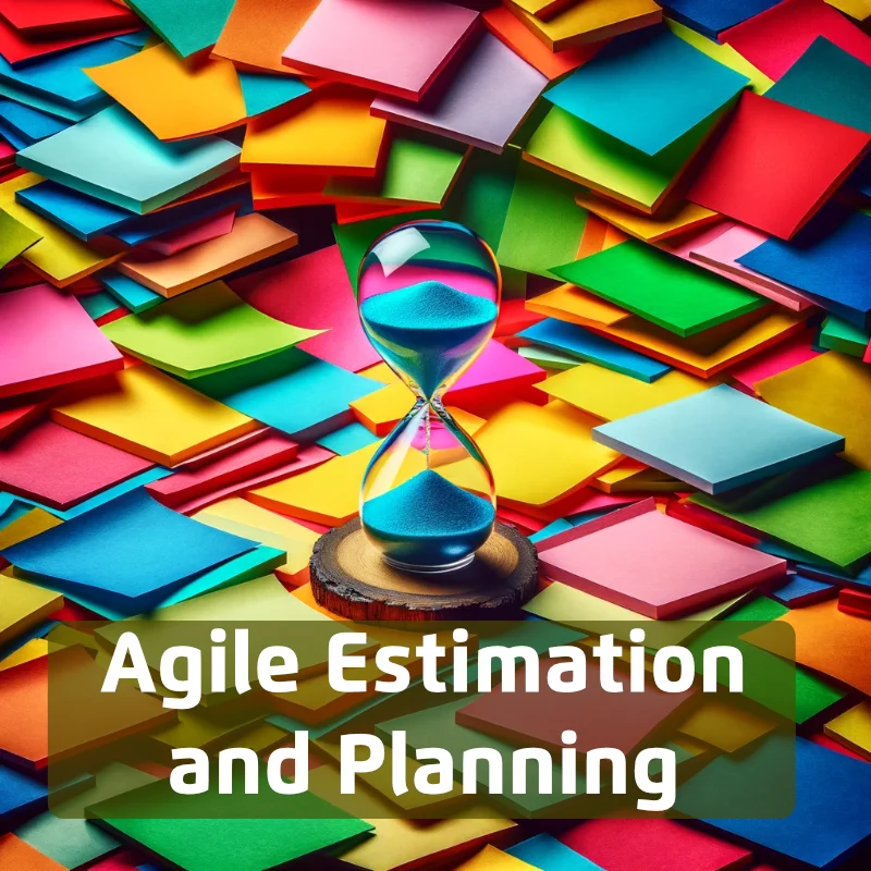 Agile Estimation and Planning Illustration with sticky notes