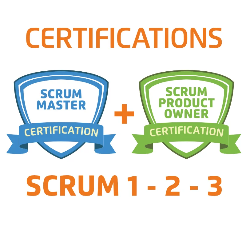 Certification Scrum Master et Scrum Production Owner - Scrum 1 cours, 2 certifications, 3 jours